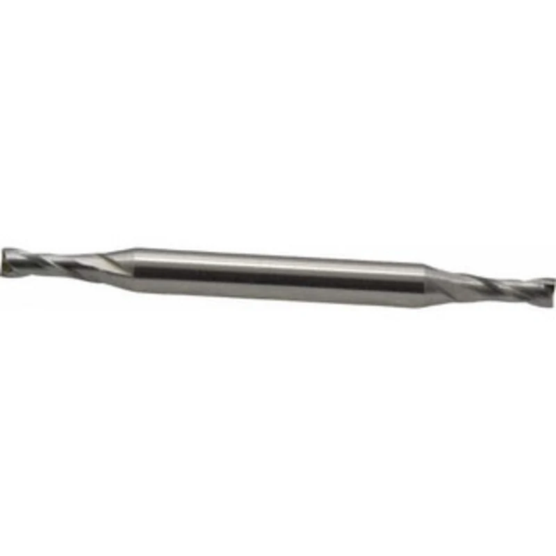 OSG 1/8, 3/8 LOC, 3/16 Shank Diam, 2-1/4 OAL, 2 Flute, Cobalt Square End Mill Double End, Uncoated, Spiral Flute, 30 ...